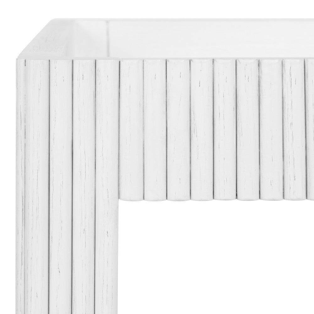 Worlds Away - Fluted Bar Cart In White Washed Oak - OTIS WWO view 4