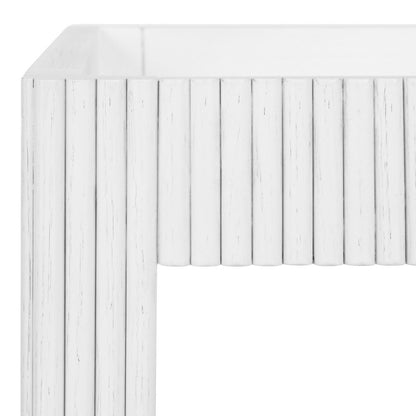 Worlds Away - Fluted Bar Cart In White Washed Oak - OTIS WWO view 4