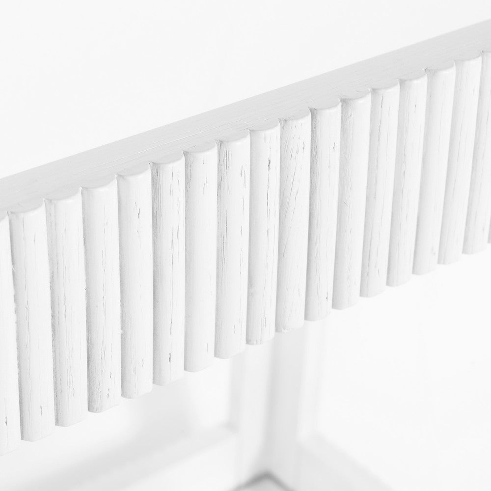 Worlds Away - Fluted Bar Cart In White Washed Oak - OTIS WWO view 5