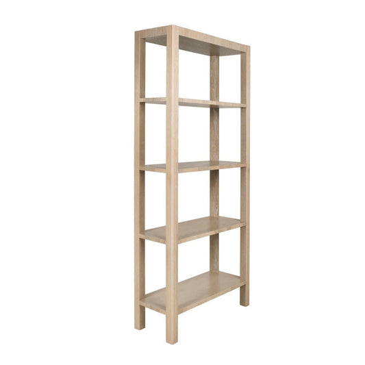 Worlds Away - Fluted Etagere In Light Cerused Oak - CORBIN CO view 1