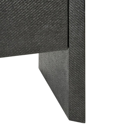 Worlds Away - Four Door Buffet In Black Painted Grasscloth With Black Oak Handles - COLT BLK view 4
