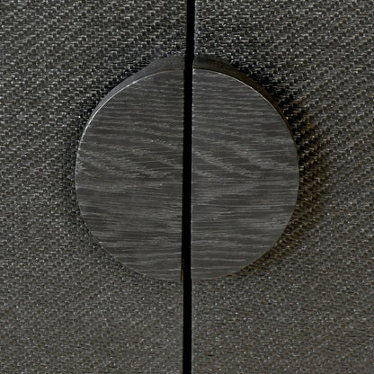Worlds Away - Four Door Buffet In Black Painted Grasscloth With Black Oak Handles - COLT BLK view 5
