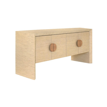 Worlds Away - Four Door Buffet In Natural Grasscloth With Cerused Oak Handles - COLT NAT view 1