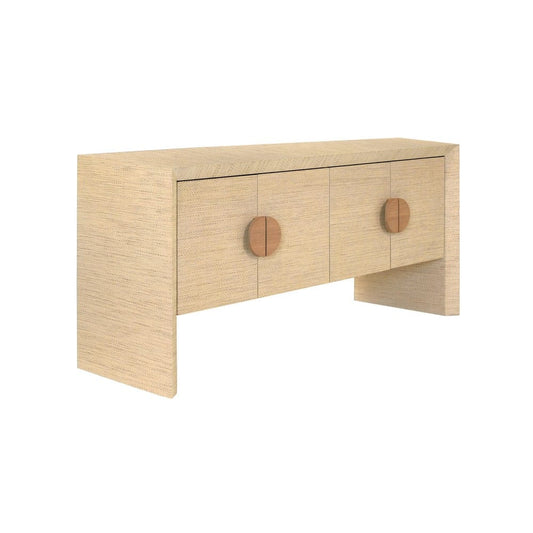 Worlds Away - Four Door Buffet In Natural Grasscloth With Cerused Oak Handles - COLT NAT view 1