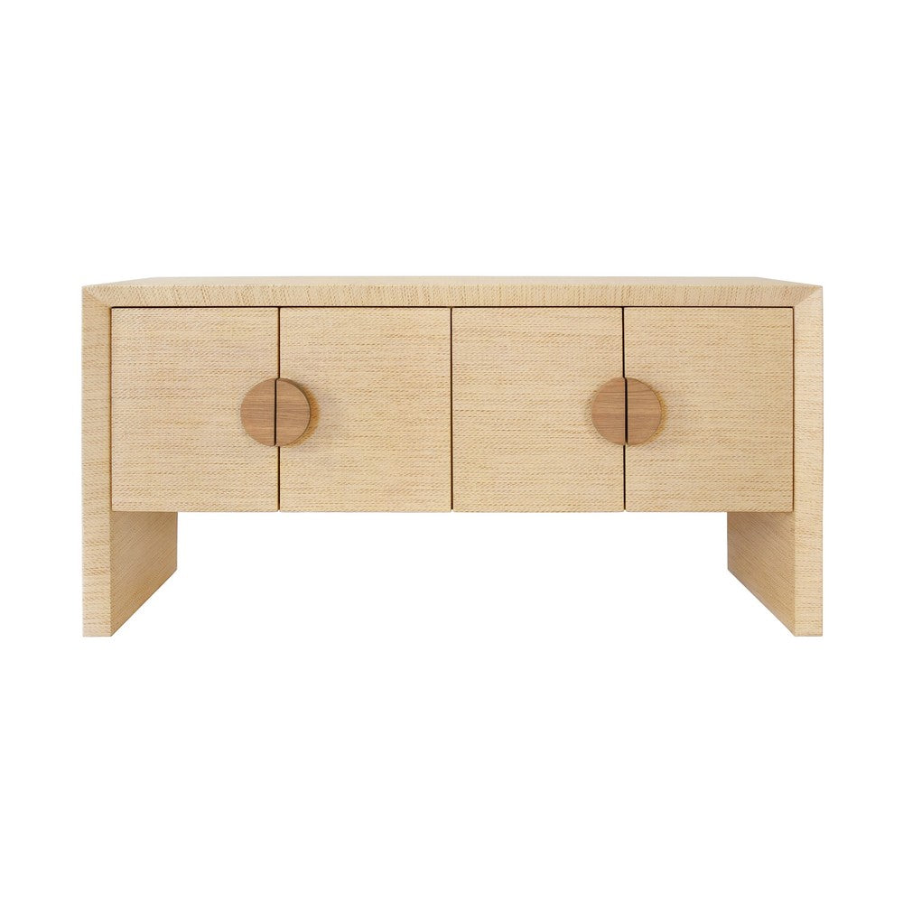 Worlds Away - Four Door Buffet In Natural Grasscloth With Cerused Oak Handles - COLT NAT view 2