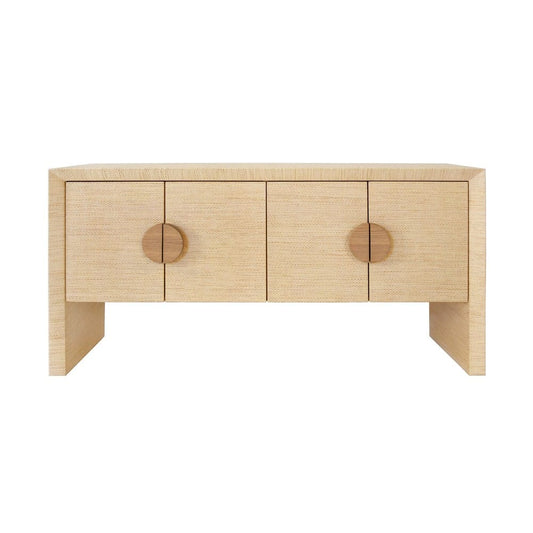 Worlds Away - Four Door Buffet In Natural Grasscloth With Cerused Oak Handles - COLT NAT view 2