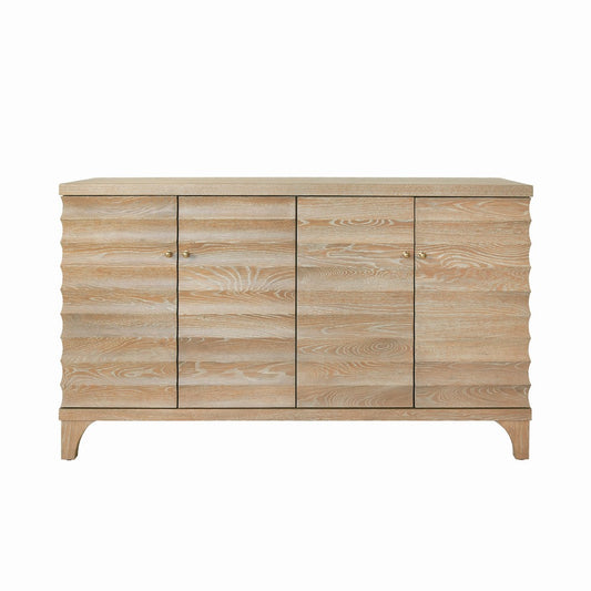 Worlds Away - Four Door Buffet With Horizontal Fluted Detail In Cerused Oak - GATES CO view 1