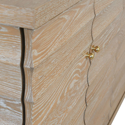 Worlds Away - Four Door Buffet With Horizontal Fluted Detail In Cerused Oak - GATES CO view 4