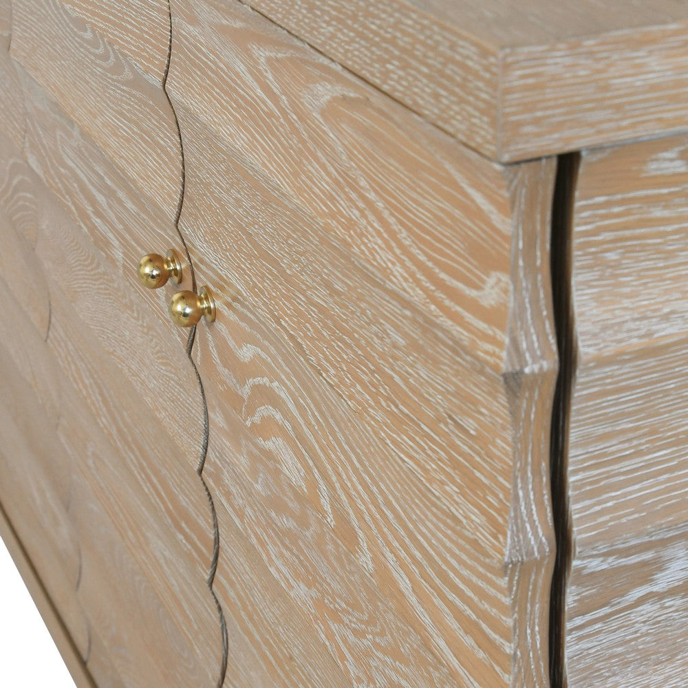Worlds Away - Four Door Buffet With Horizontal Fluted Detail In Cerused Oak - GATES CO view 5