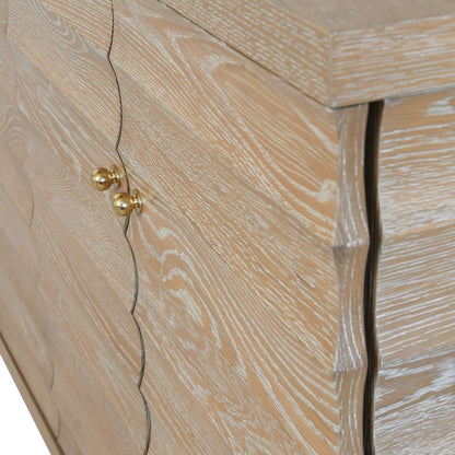 Worlds Away - Four Door Buffet With Horizontal Fluted Detail In Cerused Oak - GATES CO view 5