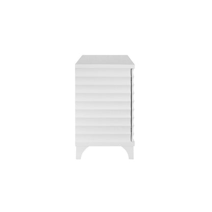 Worlds Away - Four Door Buffet With Horizontal Fluted Detail In Matte White Lacquer - GATES WH view 5