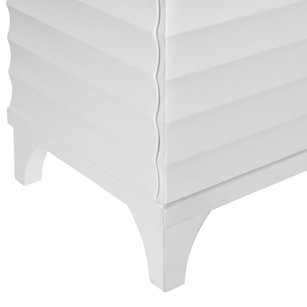 Worlds Away - Four Door Buffet With Horizontal Fluted Detail In Matte White Lacquer - GATES WH view 6