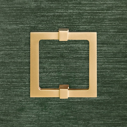 Worlds Away - Four Door Buffet With Large Brass Square Hardware In Green Dyed Grasscloth - EFFIE GR view 8