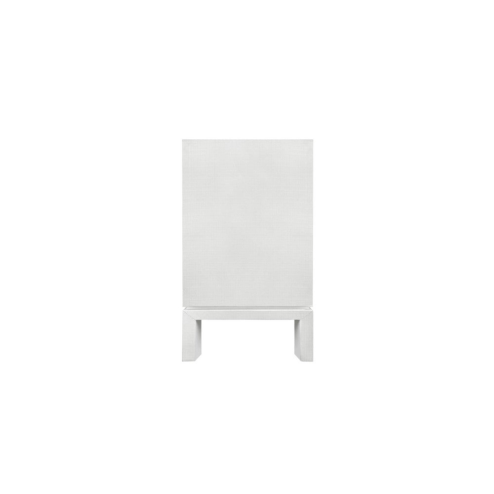 Worlds Away - Four Door Buffet With Large Brass Square Hardware In White Textured Linen - EFFIE WH view 4