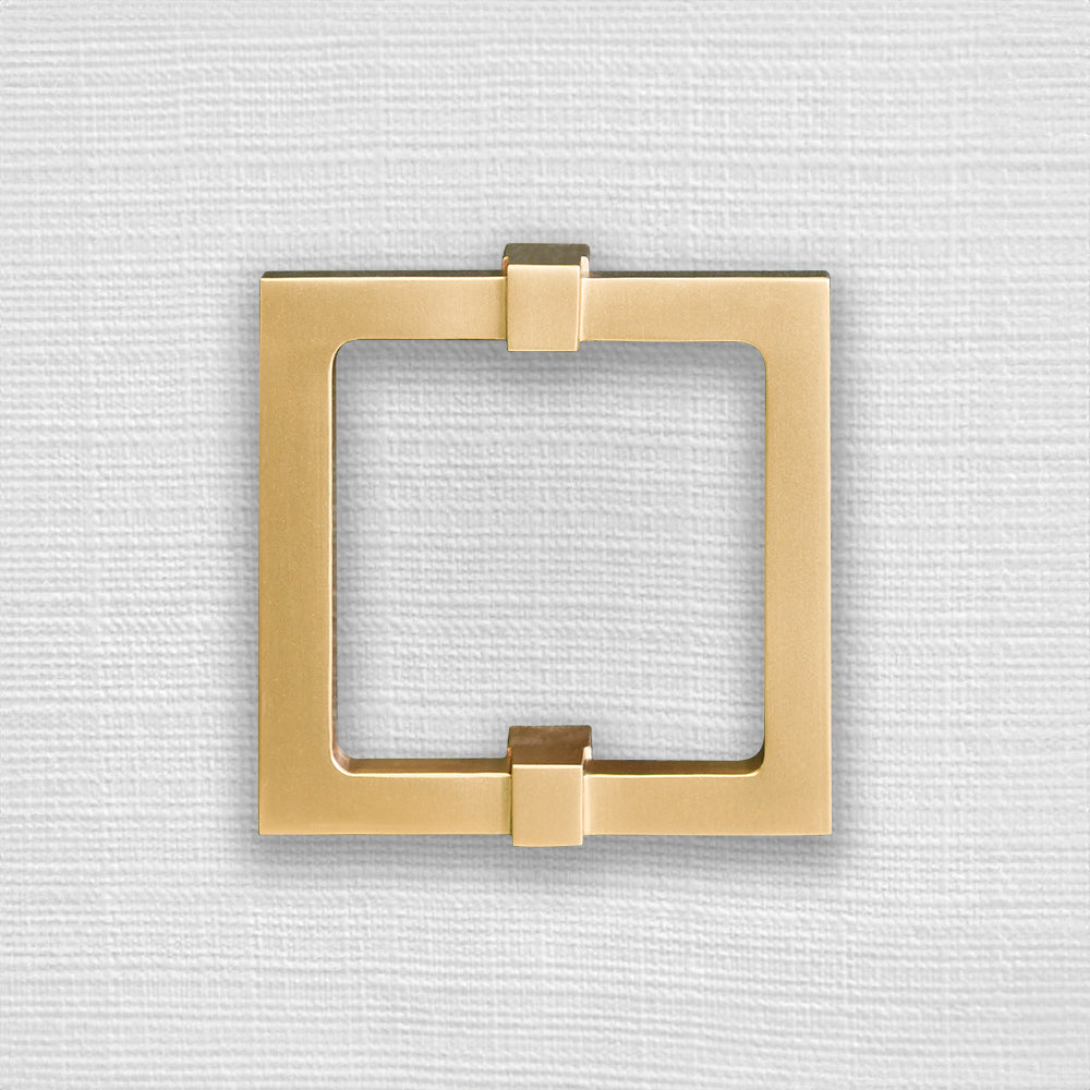 Worlds Away - Four Door Buffet With Large Brass Square Hardware In White Textured Linen - EFFIE WH view 5