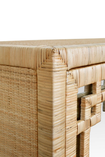Worlds Away - Four Door Buffet With Mirror Front Doors And Wrapped Rattan - GRANADA NAT view 5