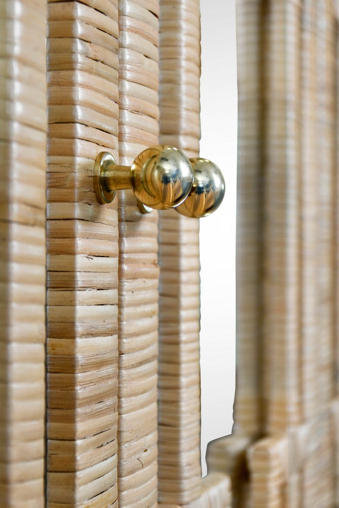 Worlds Away - Four Door Buffet With Mirror Front Doors And Wrapped Rattan - GRANADA NAT view 7