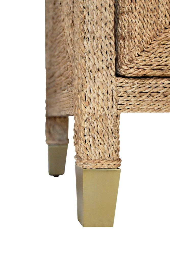 Worlds Away - Four Door Buffet With Satin Brass Hardware And Foot Caps In Wrapped Rope - CASEY view 6