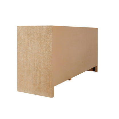 Worlds Away - Four Door Cane Cabinet With Brass Hardware In Cerused Oak - SOFIA CO view 4