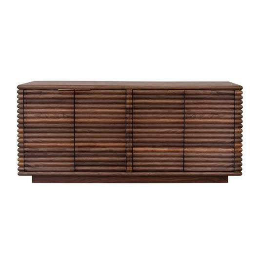 Worlds Away - Four Door Large Horizontal Reed Buffet With Antique Brass Hardware In Walnut - GIOVANNI WAL view 2