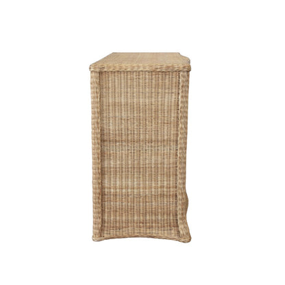 Worlds Away - Four Drawer Chest In Woven Rattan With Satin Brass Pulls - CELINE view 6