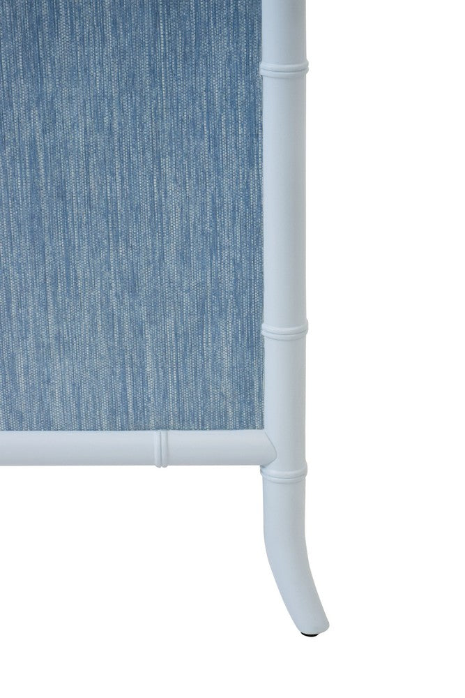 Worlds Away - Four Drawer Chest With Bamboo Detail In Blue Dyed Grasscloth And Light Blue Matte Lacquer - BECKETT BL view 7