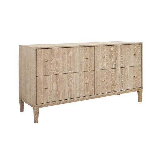 Worlds Away - Four Drawer Chest With Fluted Detail In Cerused Oak - ANGUS CO view 1