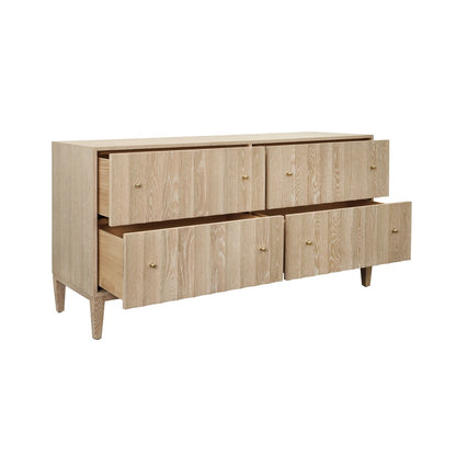 Worlds Away - Four Drawer Chest With Fluted Detail In Cerused Oak - ANGUS CO view 3