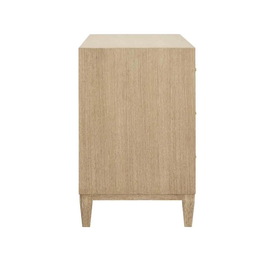 Worlds Away - Four Drawer Chest With Fluted Detail In Cerused Oak - ANGUS CO view 4