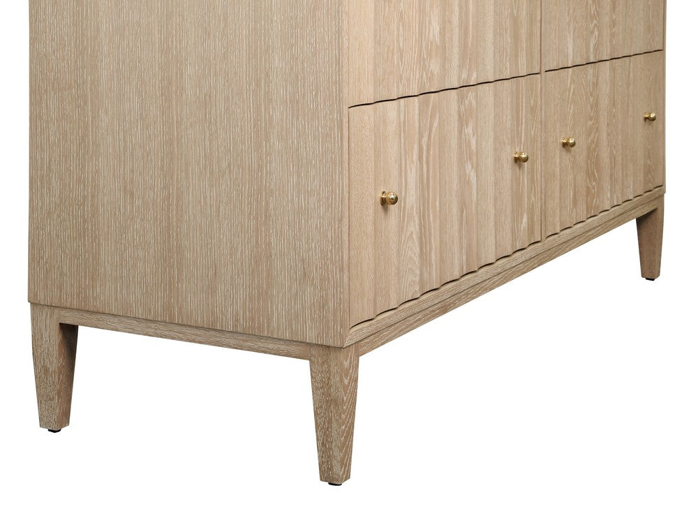 Worlds Away - Four Drawer Chest With Fluted Detail In Cerused Oak - ANGUS CO view 5