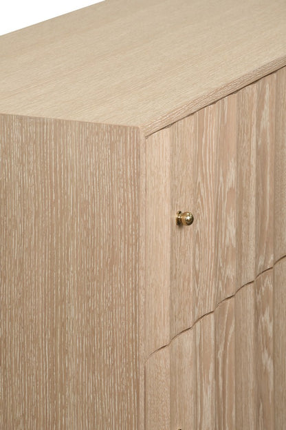Worlds Away - Four Drawer Chest With Fluted Detail In Cerused Oak - ANGUS CO view 6