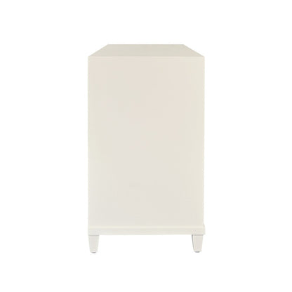 Worlds Away - Four Drawer Chest With Fluted Drawer Fronts In Matte Antique White Lacquer - PASCAL AW view 4