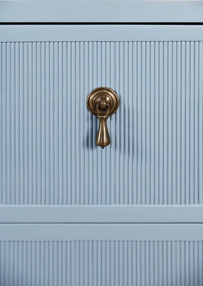 Worlds Away - Four Drawer Chest With Fluted Drawer Fronts In Matte Light Blue Lacquer - PASCAL LB view 7