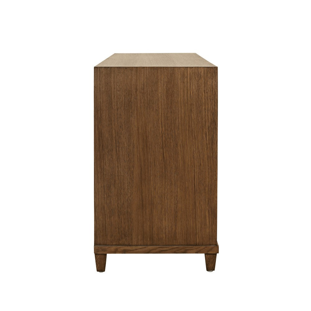 Worlds Away - Four Drawer Chest With Fluted Drawer Fronts In Provincial Brown Oak - PASCAL PBO view 4