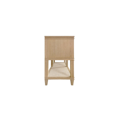 Worlds Away - Four Drawer Console With Open Cane Shelf In Cerused Oak - RICHMOND CO view 3