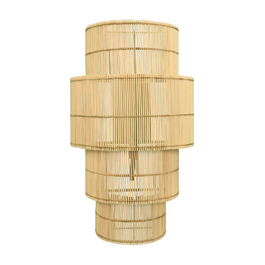 Worlds Away - Four-Tiered Wall Sconce In Natural Rattan - TIA view 1