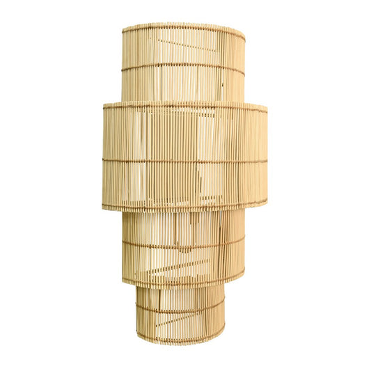 Worlds Away - Four-Tiered Wall Sconce In Natural Rattan - TIA view 2