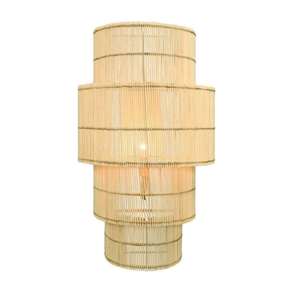 Worlds Away - Four-Tiered Wall Sconce In Natural Rattan - TIA view 3