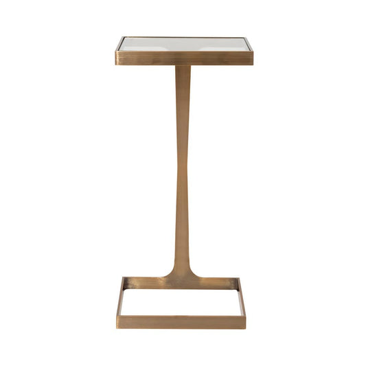 Worlds Away - Glass Top Square Cigar Table In Antique Brass - MAISEL ABR view 2