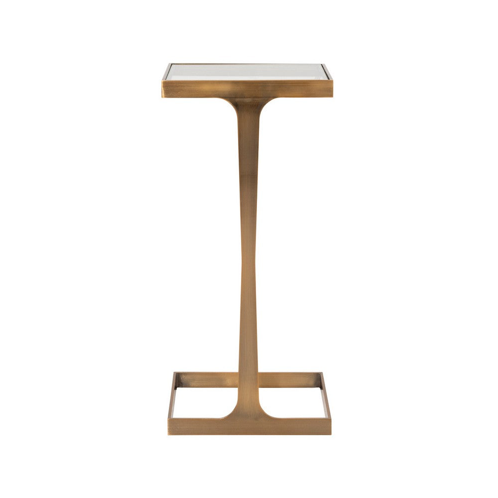 Worlds Away - Glass Top Square Cigar Table In Antique Brass - MAISEL ABR view 3