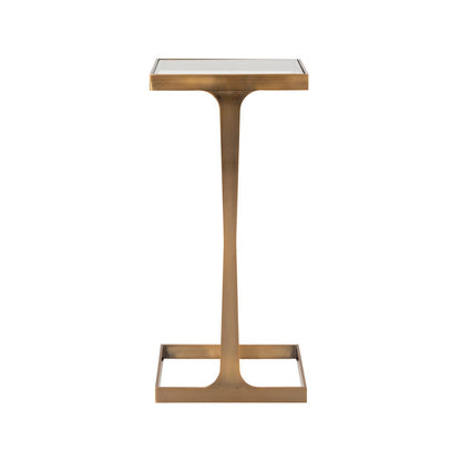 Worlds Away - Glass Top Square Cigar Table In Antique Brass - MAISEL ABR view 3