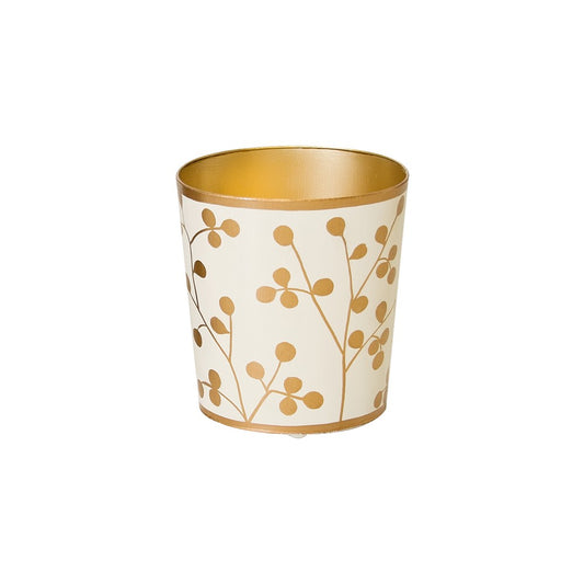 Worlds Away - Gold And Cream Wastebasket - WBPODS view 1