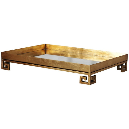 Worlds Away - Gold Leaf Iron Tray With Plain Mirror - JULIAN G view 1