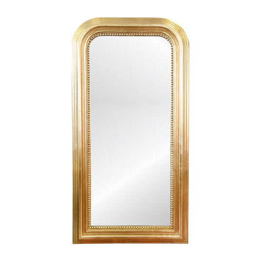 Worlds Away - Gold Leaf Wood Floor Mirror With Curved Edges - WAVERLY GL view 1