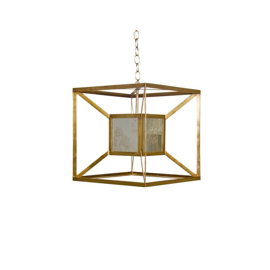 Worlds Away - Gold Leafed Iron Box Chandelier Pendant - MAXWELL AMG view 1