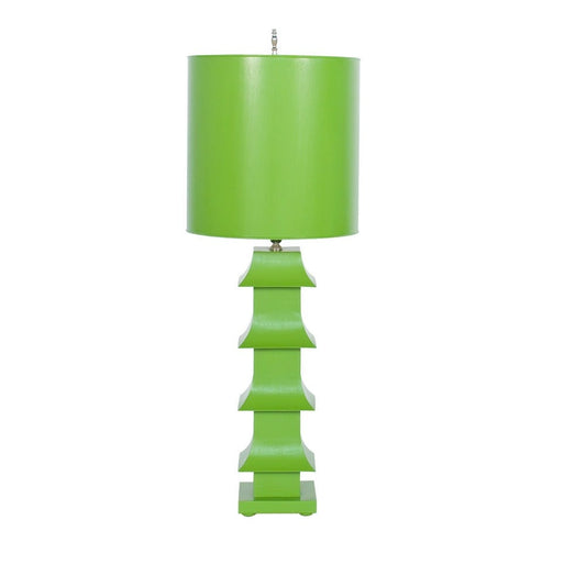 Worlds Away - Green Tole Pagoda Lamp - LMPHG view 1