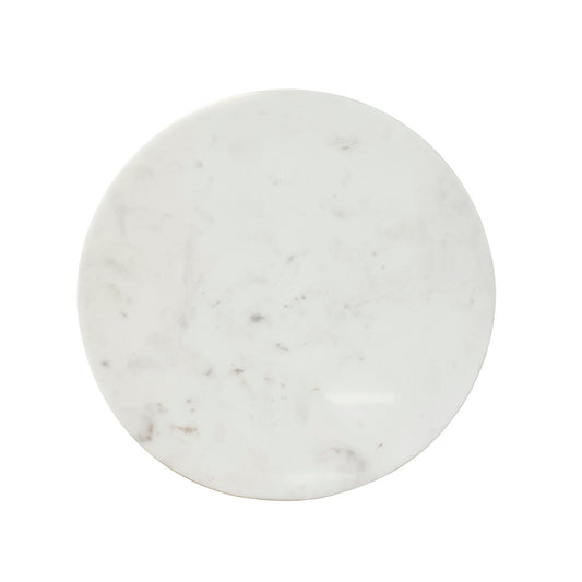 Worlds Away - Hammered Brass Side Table With Tapered Base And Round White Marble Top - CYNTHIA view 2