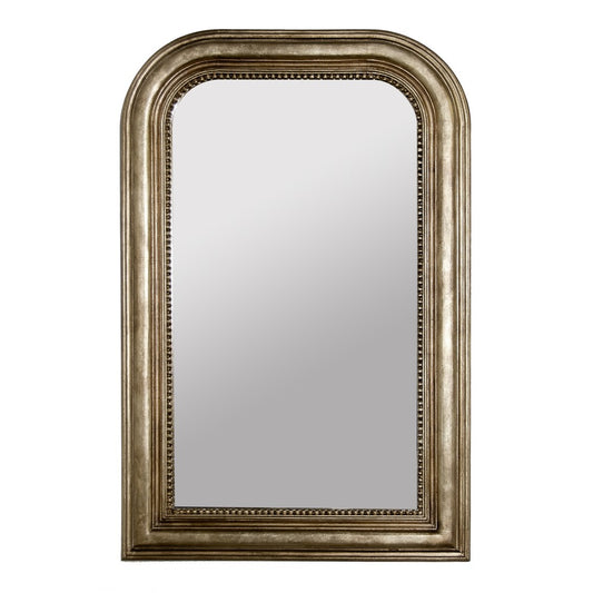 Worlds Away - Hand Carved Silver Leaf Curved Top Rect Mirror - WAVERLY S view 1