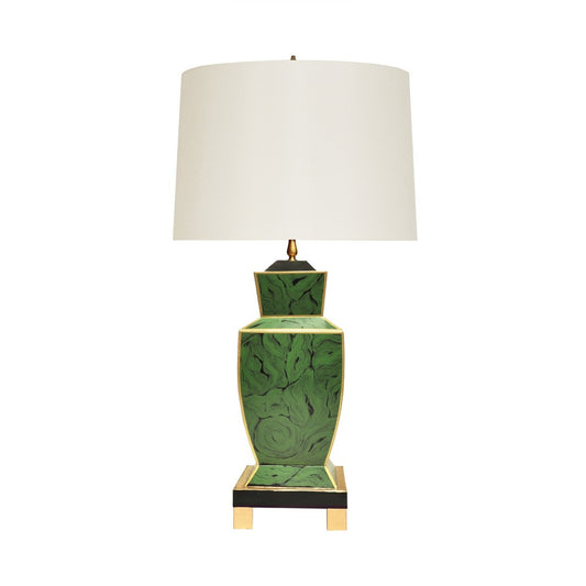 Worlds Away - Hand Painted Urn Shape Tole Table Lamp In Malachite - BIANCA MAL view 1