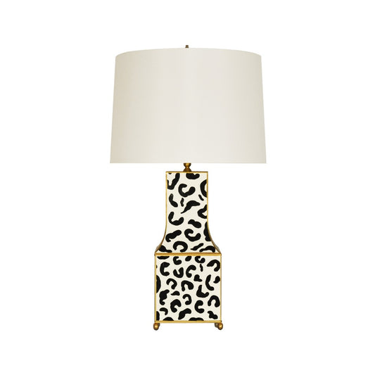 Worlds Away - Handpainted Pagoda Table Lamp In Blk Leopard W/ Gold Trim - RENATA BLP view 1